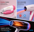 NOVA NV-1290 Foldable Hair Dryer 1000W – Hot & Cold Wind Portable Hair Dryer for Women & Men