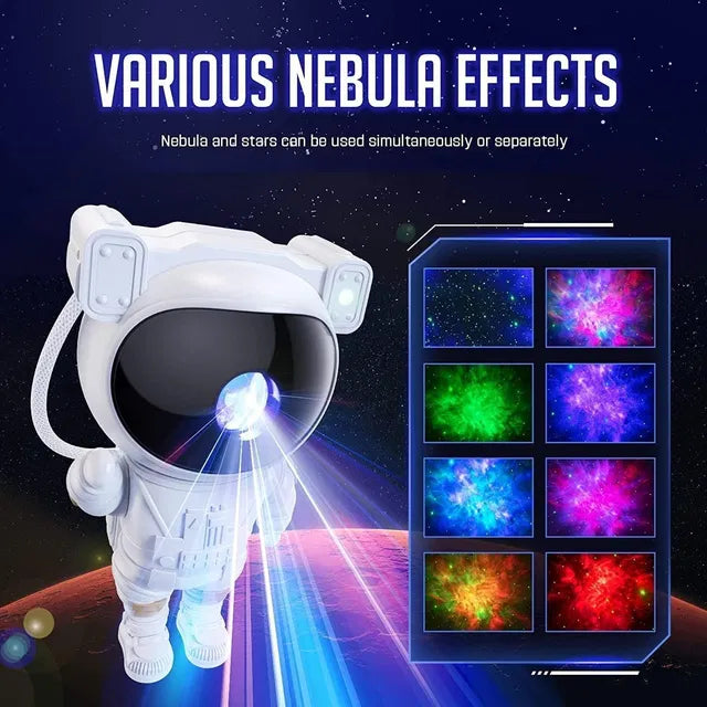 GalaxyGlow Astronaut Projector™ – 360° Magnetic Rotation, Remote Control & Starry Night Lamp
