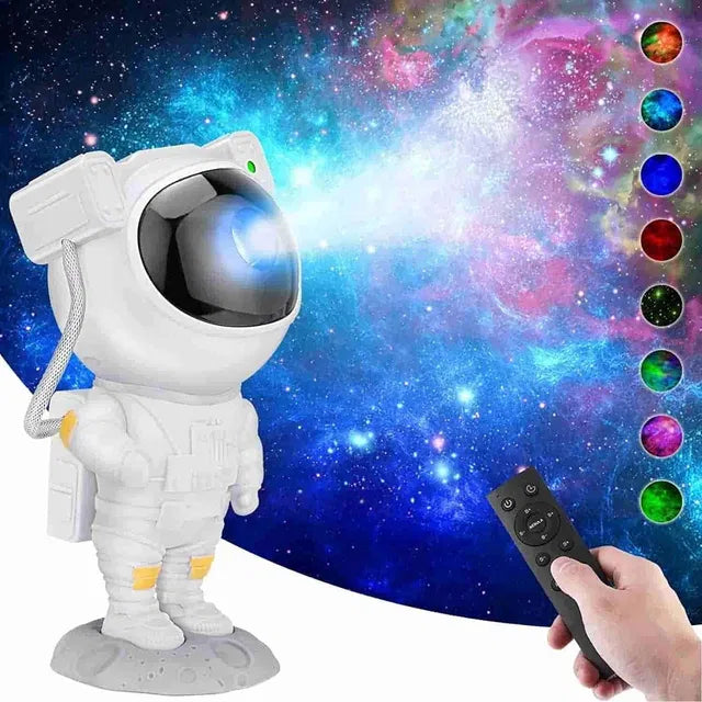 GalaxyGlow Astronaut Projector™ – 360° Magnetic Rotation, Remote Control & Starry Night Lamp
